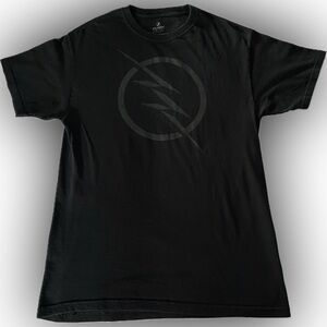 The Flash Logo Graphic T-Shirt Size Medium Gray Black Superhero Tee